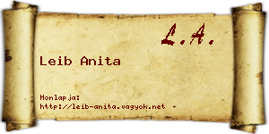 Leib Anita névjegykártya
